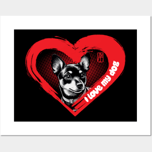 I Love My Lancashire Heeler - Alert dog - I Love my dog Posters and Art